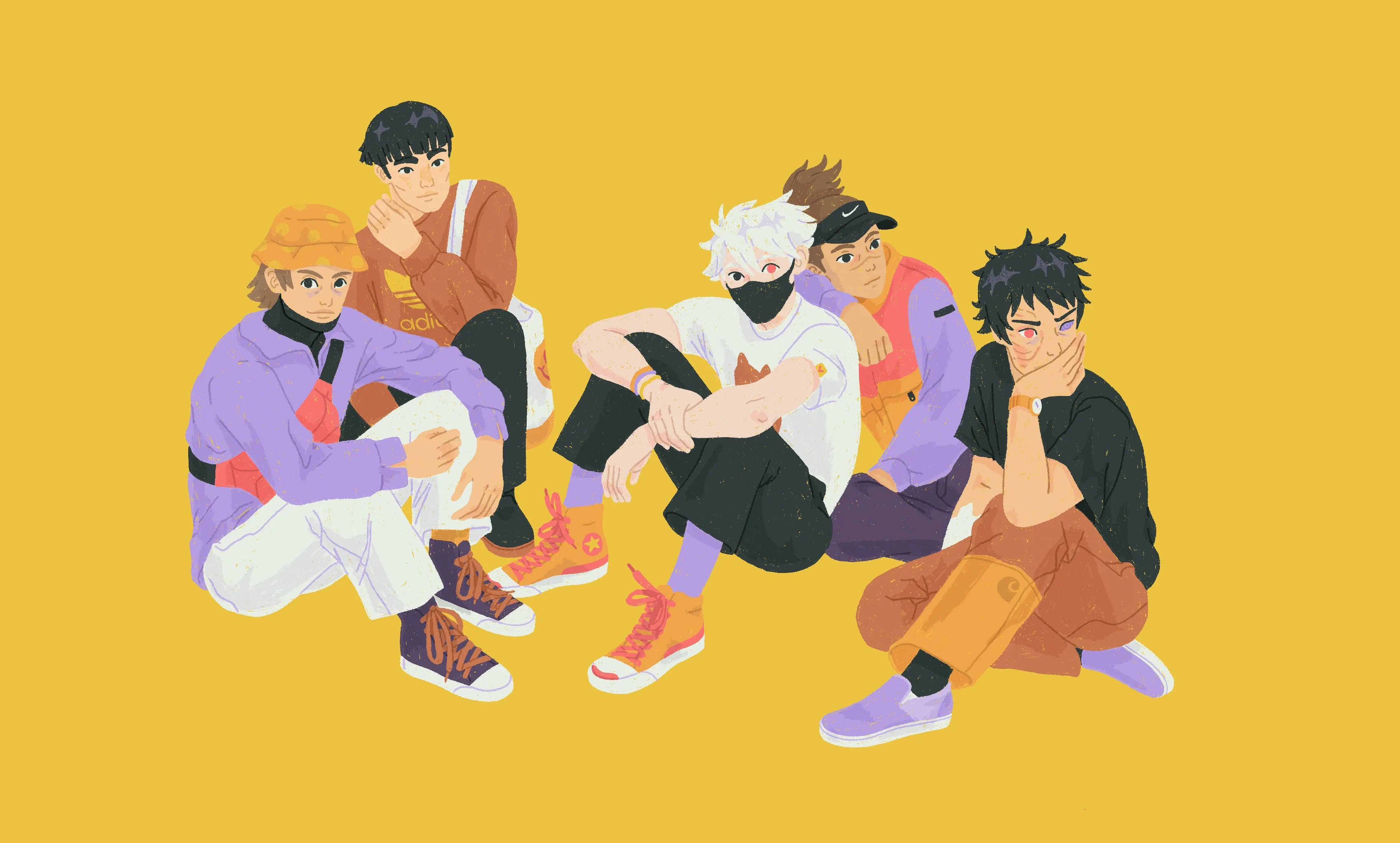  of Naruto, Kakashi, Obito, Iruka, Guy, and Yamato